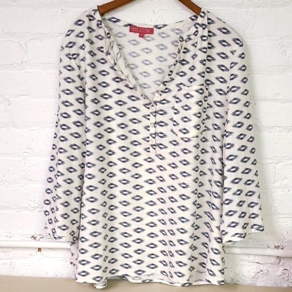 Rose and Thyme Linen Blend Tunic Size 1X - Picture 1 of 6